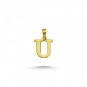 14K U LETTER CHARM