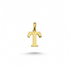 14K T LETTER CHARM